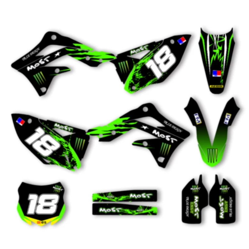 

DSMTECH Custom Team мотоциклетные графические наклейки, наборы наклеек для KAWASAKI KXF450 KXF 450 2012 2013 2014 2015