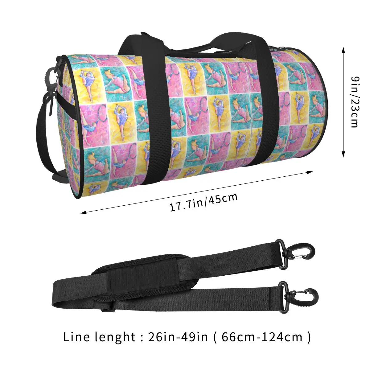 Girl Gymnastics Gym Bag Oxford Sports Bags Large Travel Design Handbag Cute Fitness Bag For Male Female