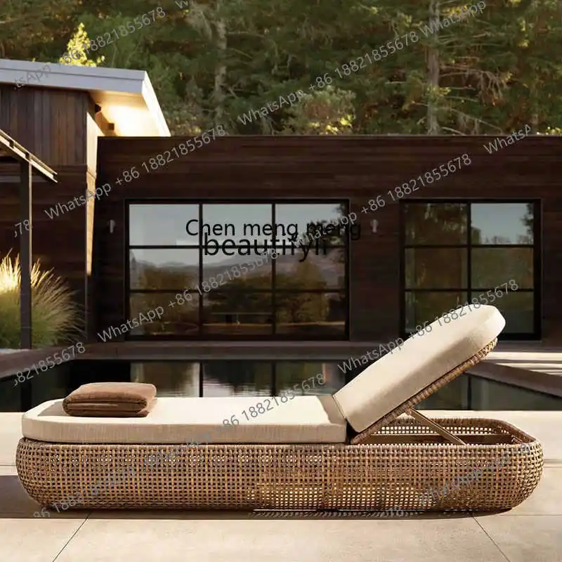 Outdoor Leisure Rattan Sofa Villa Courtyard Waterproof Sunproof Garden Hotel Homestay Sunroom