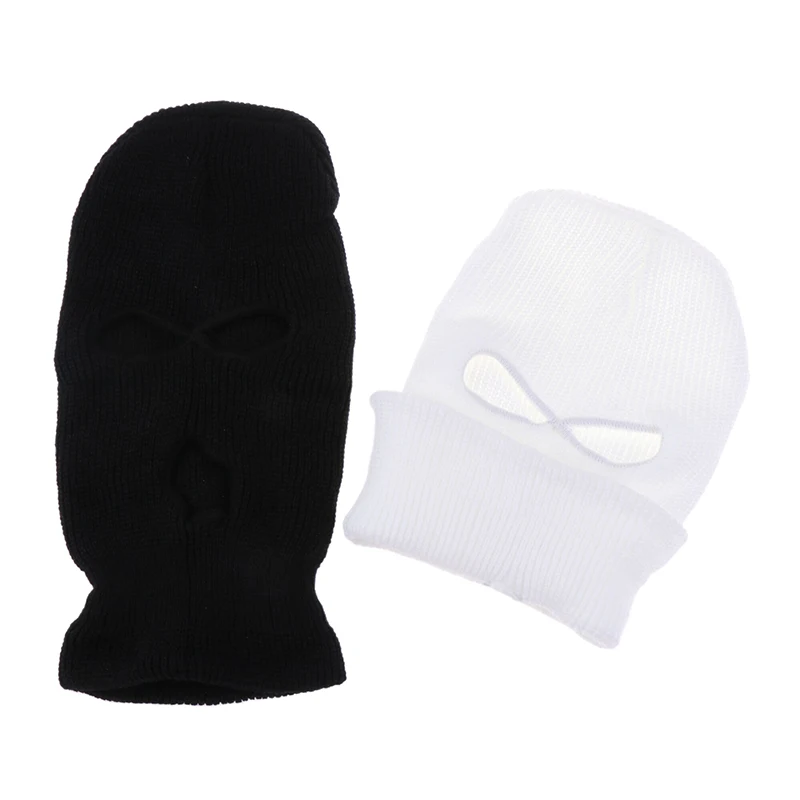 3 Holes Full Face Mask Autumn Winter Knit Cap for Ski Cycling Army Tactical Mask Balaclava Hood Motorcycle Helmet Unisex Hats