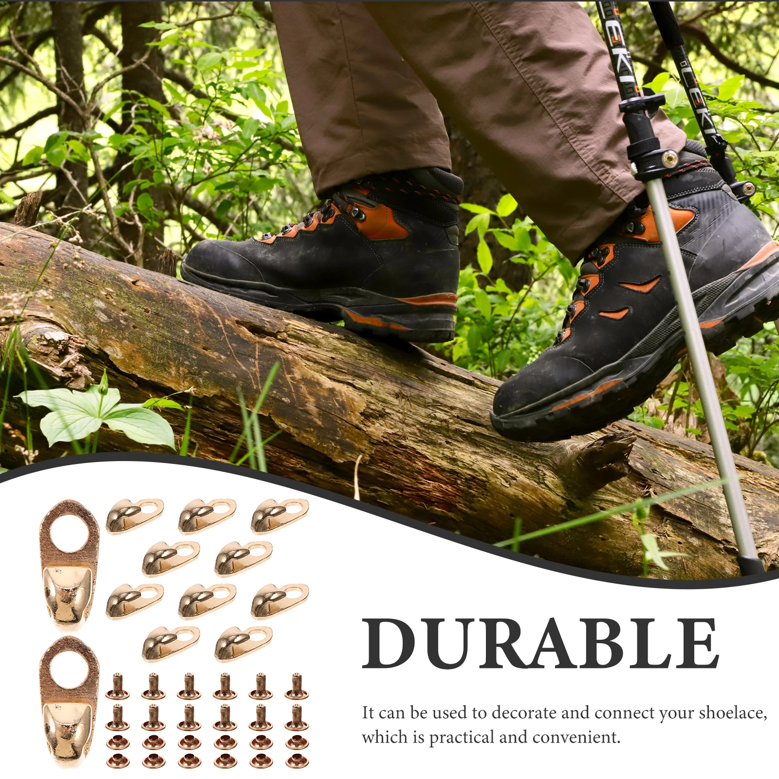 

12Pcs Shoe Lace Hooks Alloy Corrosion Resistant Boot Buckles for Hiking Mountaineering DIY Supplies Shoe Lace Buckle