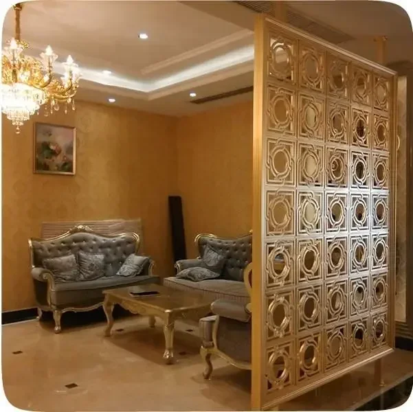 Modern Art-Themed Stainless Steel Room Divider Damp-Proof Decorative Metal Screen Panel for Office Laser Cut Fabric Material