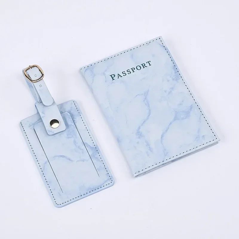 

Airplane Check-in Name ID Address Marble Grain PU Leather Passport Clip Passport Holder Passport Protective Cover PU Card Case