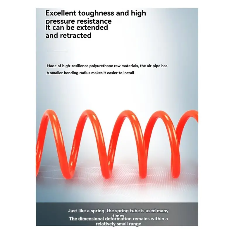 A85M PU مجموعة إصلاح أنبوب الربيع مع مجموعة التوصيل، تأثير خرطوم هواء PU حلزوني عالي الجهد للمنزل وللاستخدام الأدوات #5