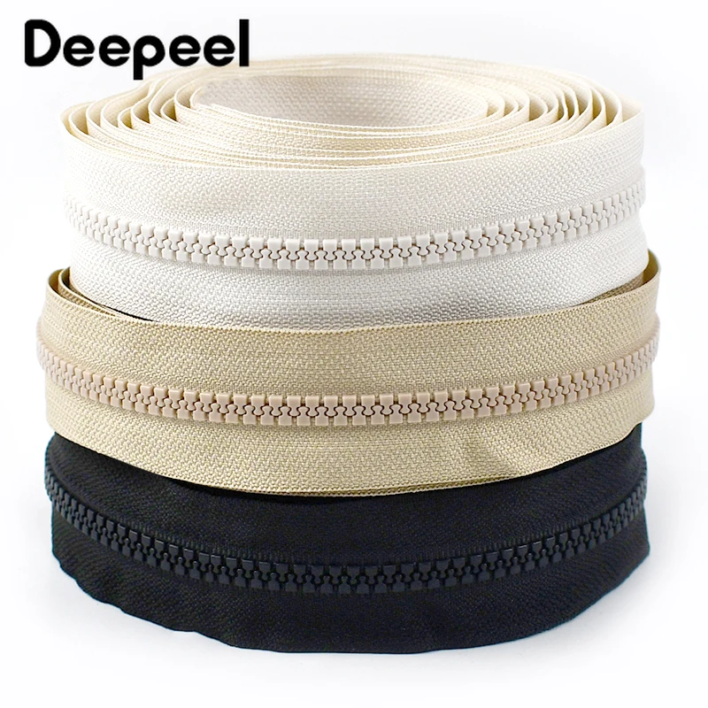 5/10Meters Deepeel 5# Resin Zippers Bag Down Jacket Sewing Zipper Coil Roll Garment Open End Zip Repair Kit Tailoring Accessory