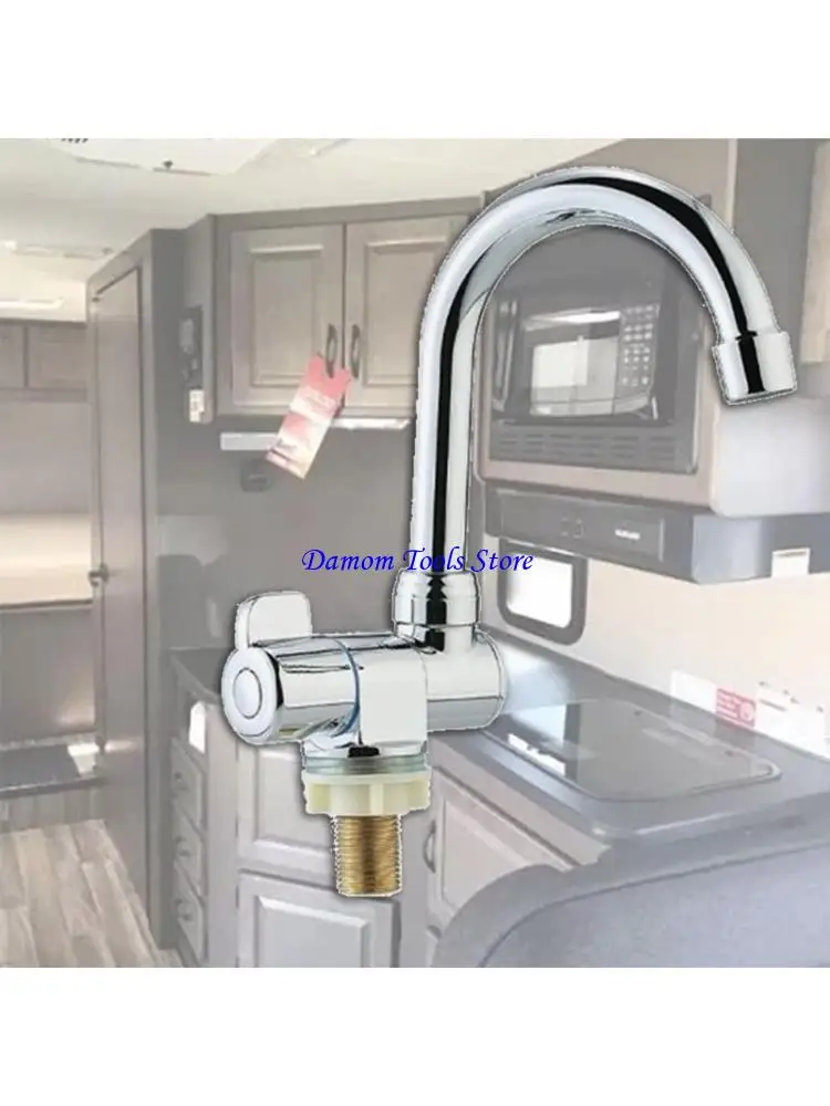 

57BE 1Piece Copper Faucet High-end Folding Faucet Water Tap 360 Degree Single Cold Water Faucet for Marine Boat Yacht