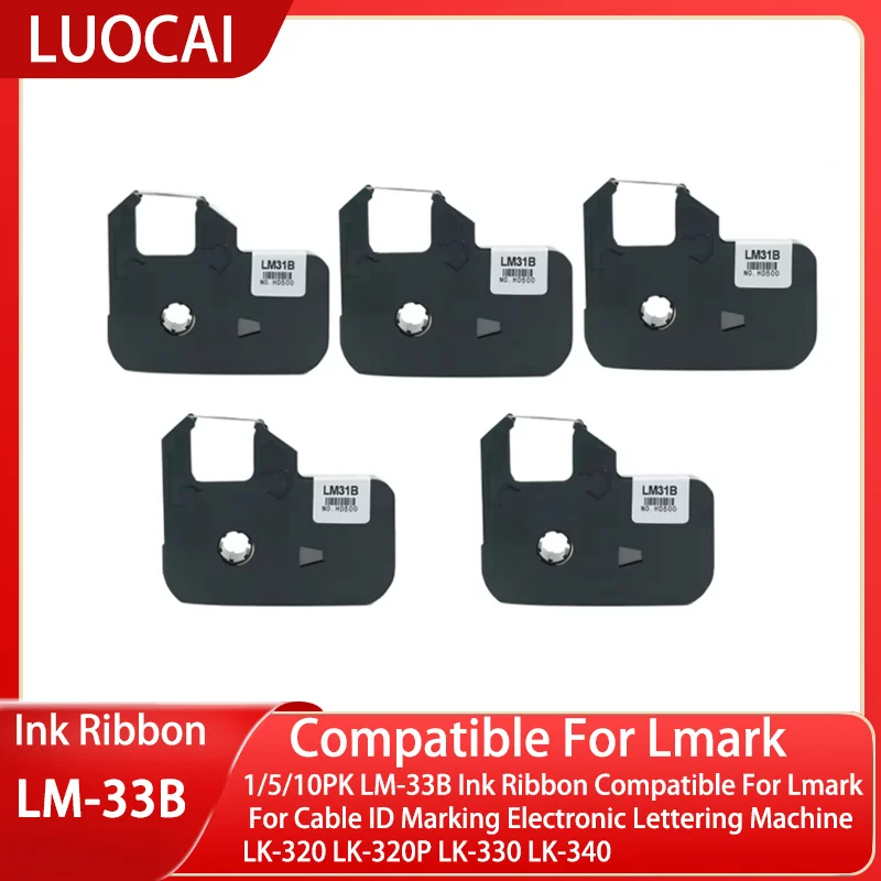 1/5/10PK LM-33B Ink Ribbon Compatible For Lmark For Cable ID Marking Electronic Lettering Machine LK-320 LK-320P LK-330 LK-340