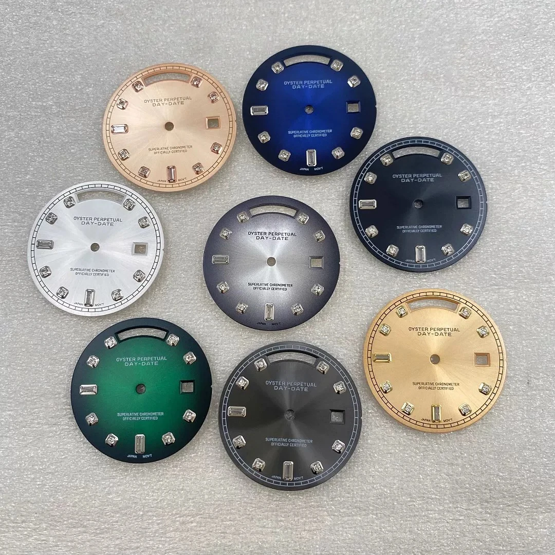 30/31mm No Logo Diamond Dial Fit 8285 Movement For Day And Date Watch Modification Accessories Custom Logo