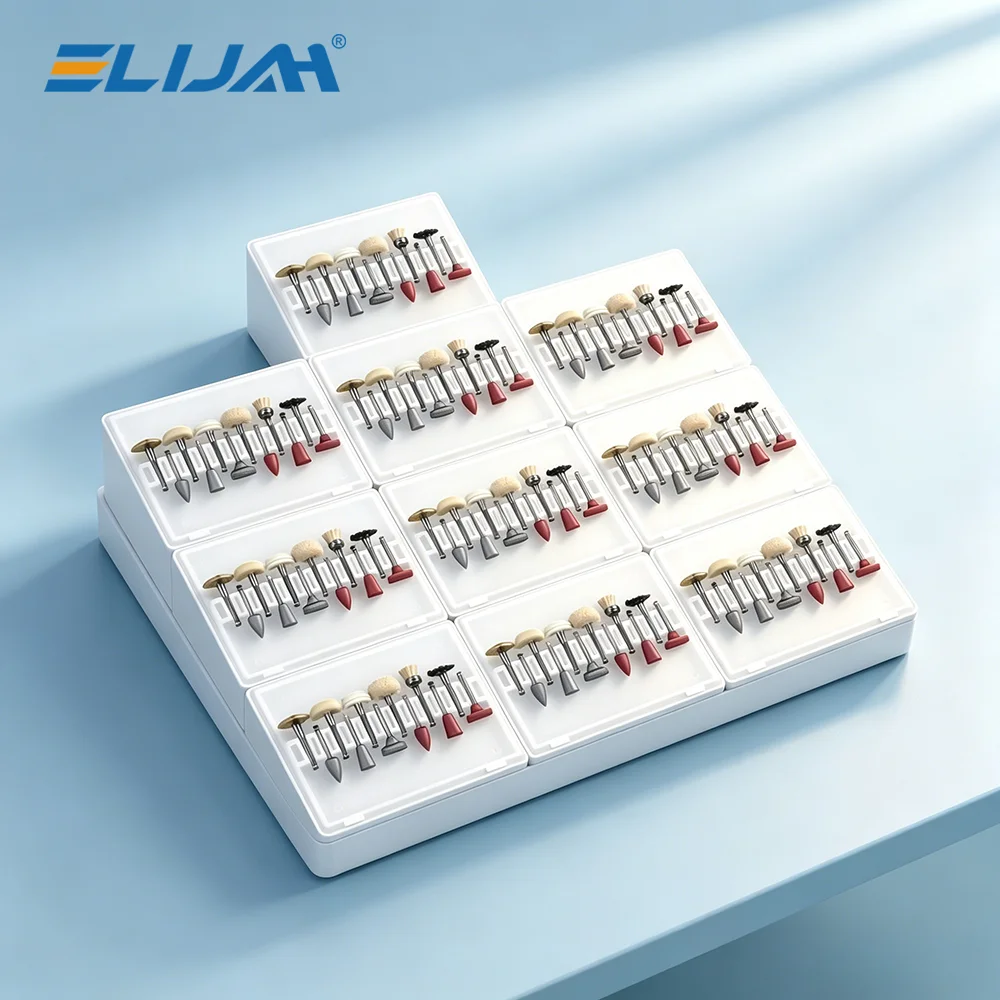 

120Pcs/10Box ELIJAH Dental Polishing Kit RA 2.35mm Low Speed Hanpiece Teeth Nail Porcelain Polishing Tools Dental Consumables