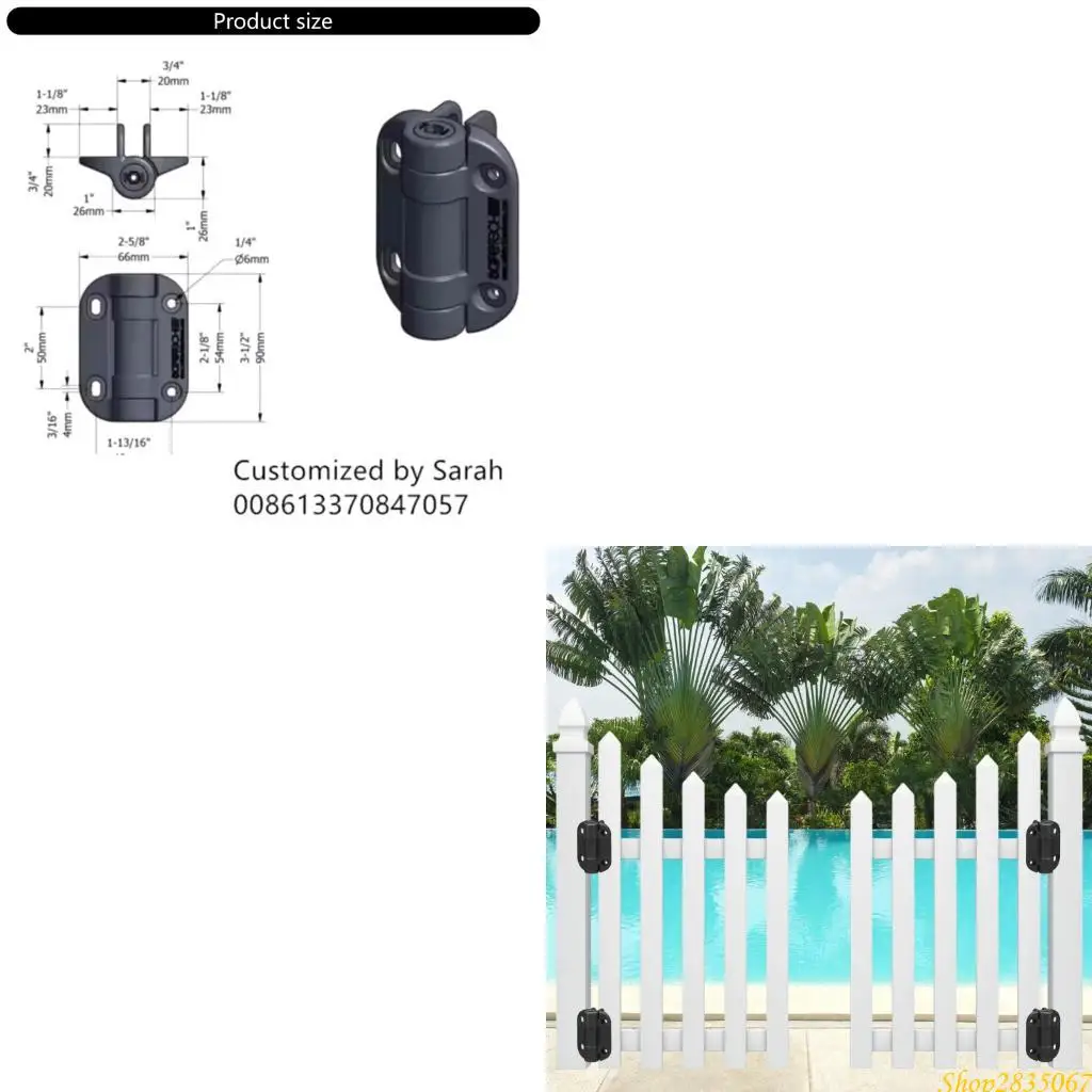 

2Pcs Heavy Duty Damping Hinge Replacement Adjustable Tension Gate Hinges for Auto Closing Metal, Gates Enduring 831F