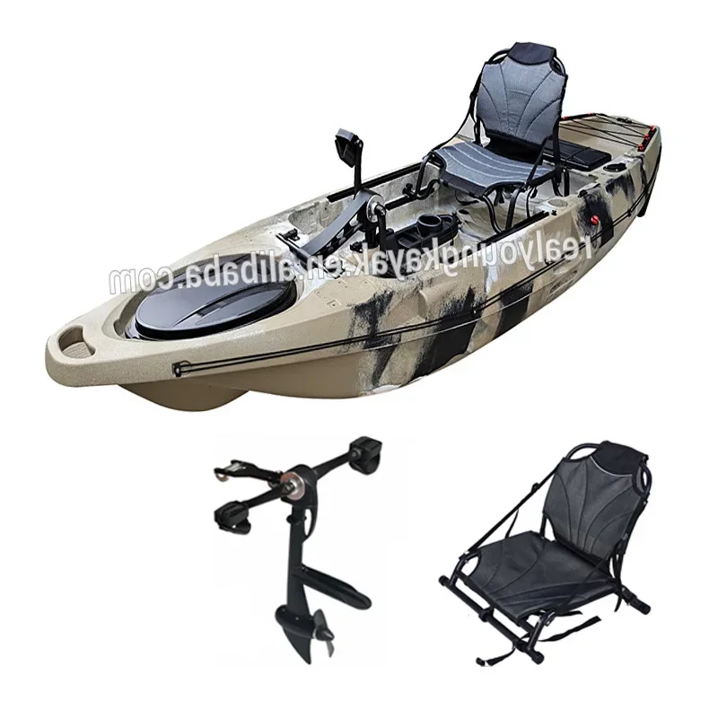 Professional Sit on Top Pedal powered ocean sea  Kayak Fishing with Rudder