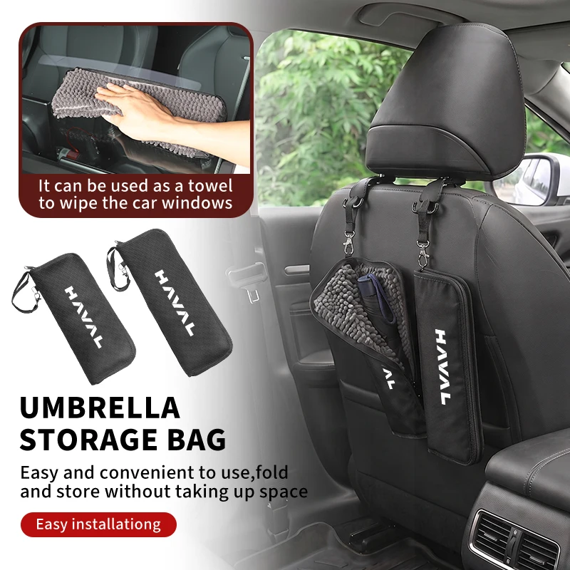 Car Umbrella Storage Bag Multi-Function Brolly Pouch Towel Clean Tools For Great Wall Hover H5 H3 Safe M4 Wingle 5 Deer Voleex