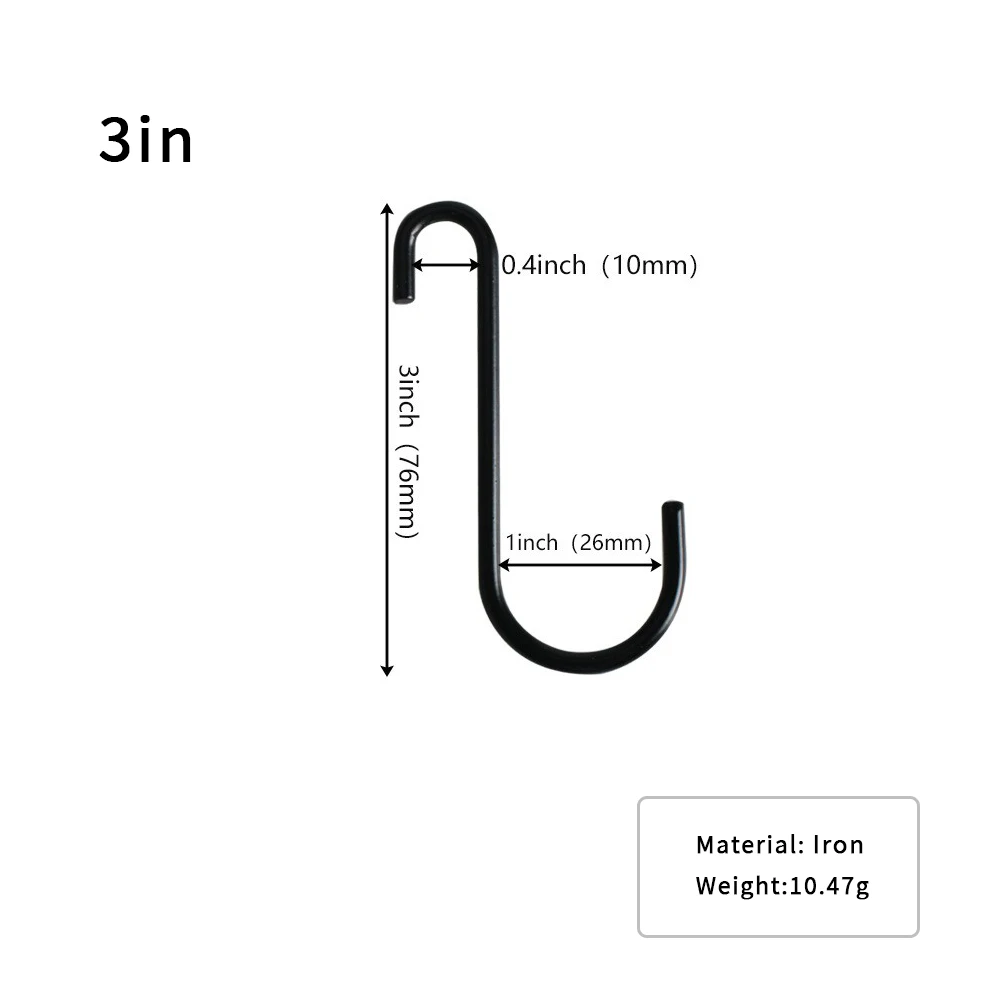 10 szt. Wytrzymałych metalowych ubrań haki do zawieszenia ze stali w kształcie litery S-idealne do kuchni, łazienki i biura