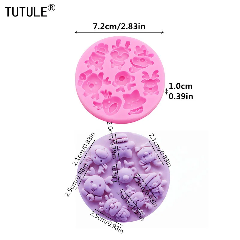 Christmas The bear Silicone Mold Christmas star Fondant Sugar Cupcake Craft Silicone Molds drop glue decorative epoxy resin Mold
