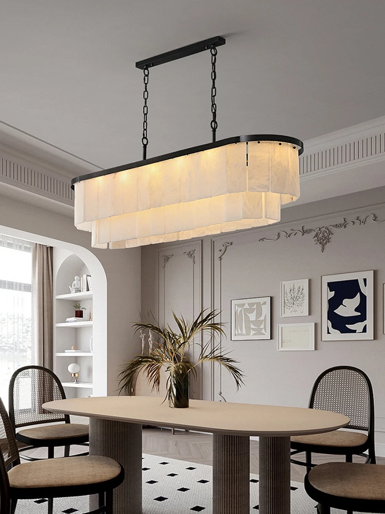 

2025 New Tredny Marble Series Chandelier Lighting Alabaster Suspension Luminaire Lampen Hanging Lamps Lustre For Dinning Room