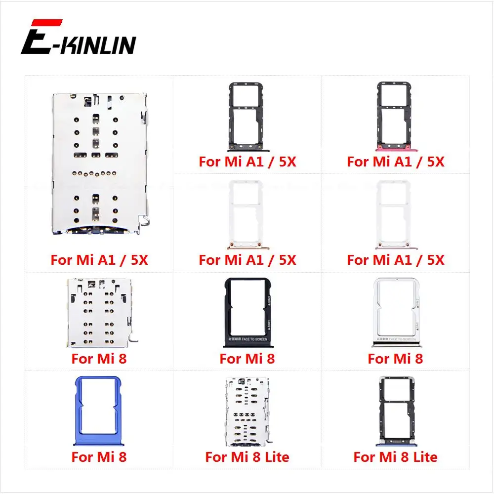 Sim Micro SD Card Socket Adapter Container Connector Holder Slot Tray Reader For XiaoMi Mi 8 Lite A1 5X