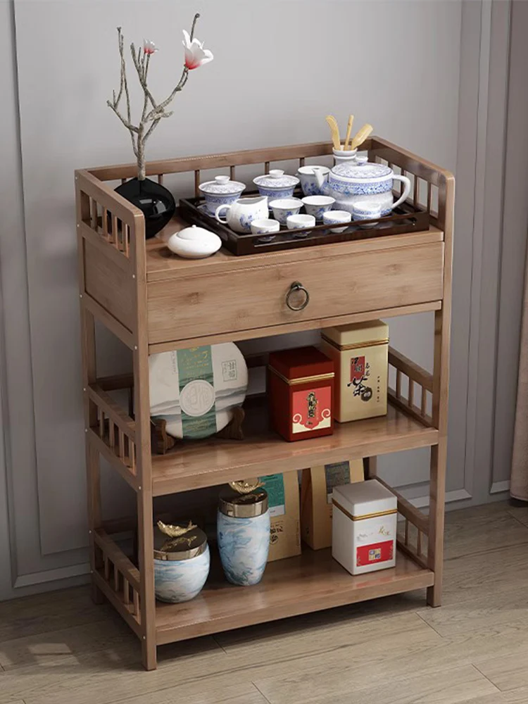 Tea shelf, shelf, solid wood, tea storage cabinet, tea room, tea set shelf, tea display cabinet