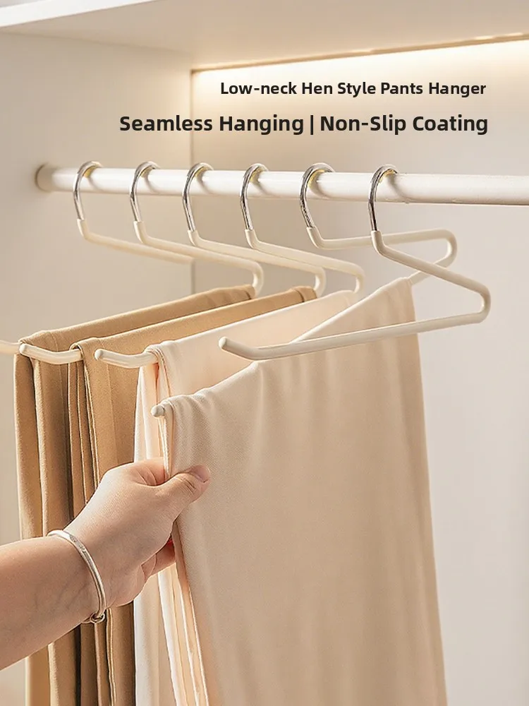 Modern Housewife Goose Type Pants Hanger Sliver Clothes Hanger Storage Organizer Anti Slip Pants Clamp Home Use New Model