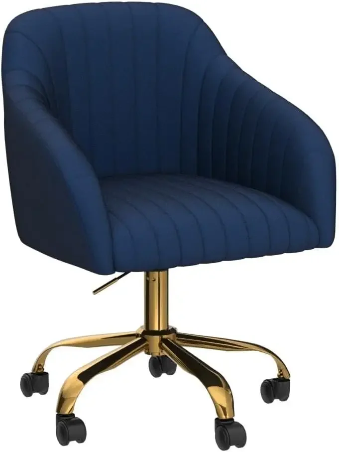 HOME ベルベットホームオフィスデスクチェア、モダンでかわいいコンピュータタスクチェア、ホイールスイベル高さ調節可能な布張りの化粧台C