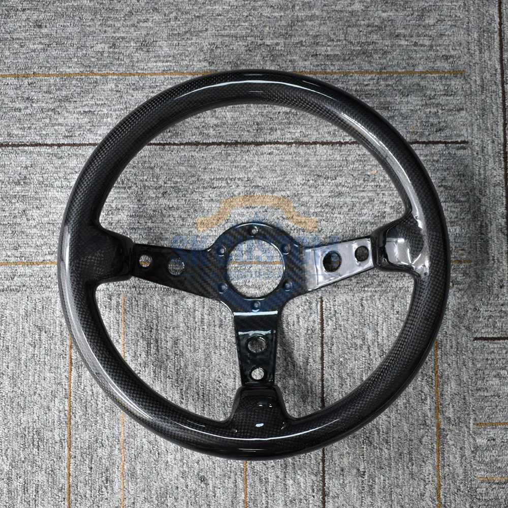 

Car Modification Accessories Universal 13 Inch Genuine Carbon Fiber Racing Sport Steering Wheel Diameter 340mm / 70mm Screw Hole