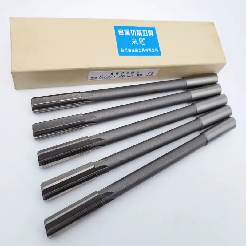 1Pc Lengthen Reamer HSS H7 Straight Shank Machine Chucking Reamer 3-20mm x 100mm-300mm for Metal Steel Aluminum Hole Drill