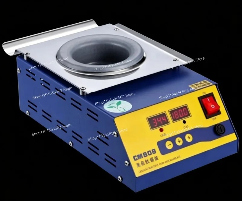 CM-808 Lead-free Solder Pot 400W 1.5KG, Digital Display 200-600℃ Melting Furnace, 110V/220V for Tinning