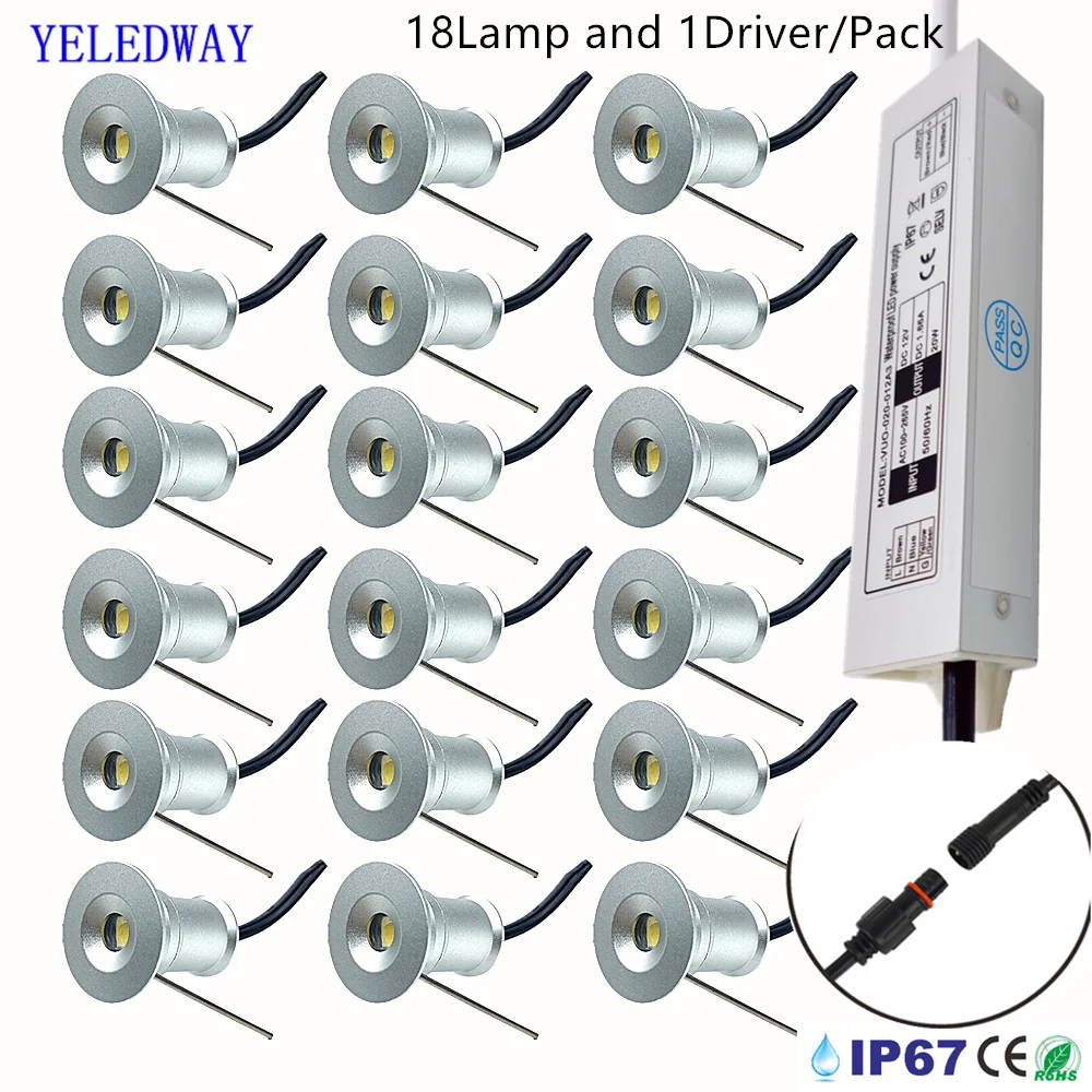 YELEDWAY IP67 Wasserdicht Unterirdischen Lampe 12V LED Einbau Landschaft Scheinwerfer Im Freien Garten Begraben Licht Pathway Schritt Licht mit Fahrer 3