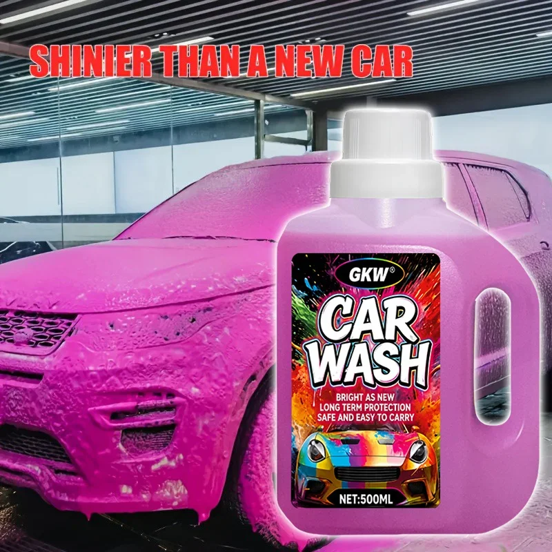 500ml Rosa Hochschäumendes Konzentriertes Autowaschmittel mit Wachs, Spiegelglanz-Lackschutz, für Schaumkanone & Eimer, All-in-One Autopflege – Detail 1