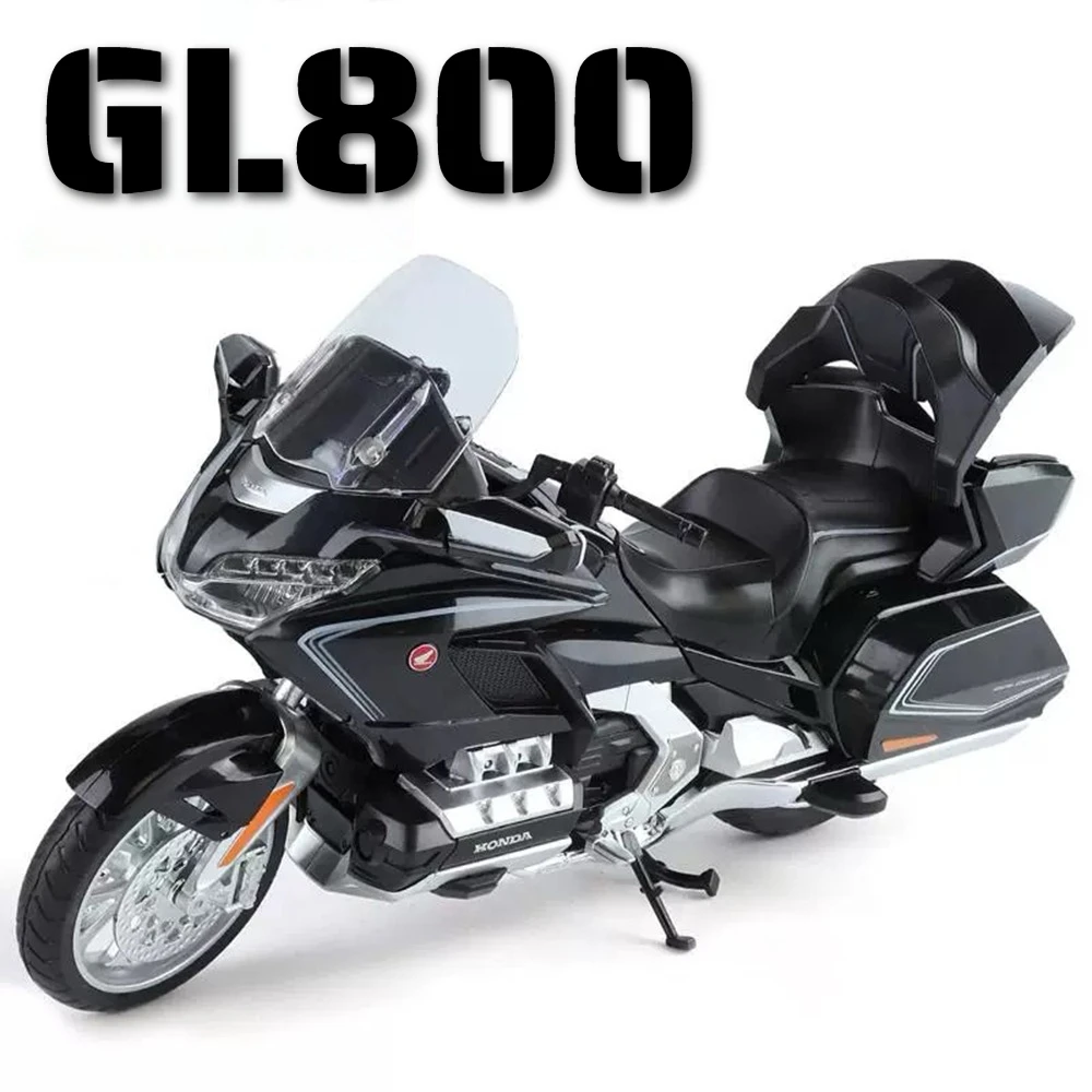 

1:11 Honda Gold Wing GL800 2021, модель мотоцикла, игрушечный автомобиль, рулевое управление, амортизирующие модели мотоциклов, подарки на день рождения
