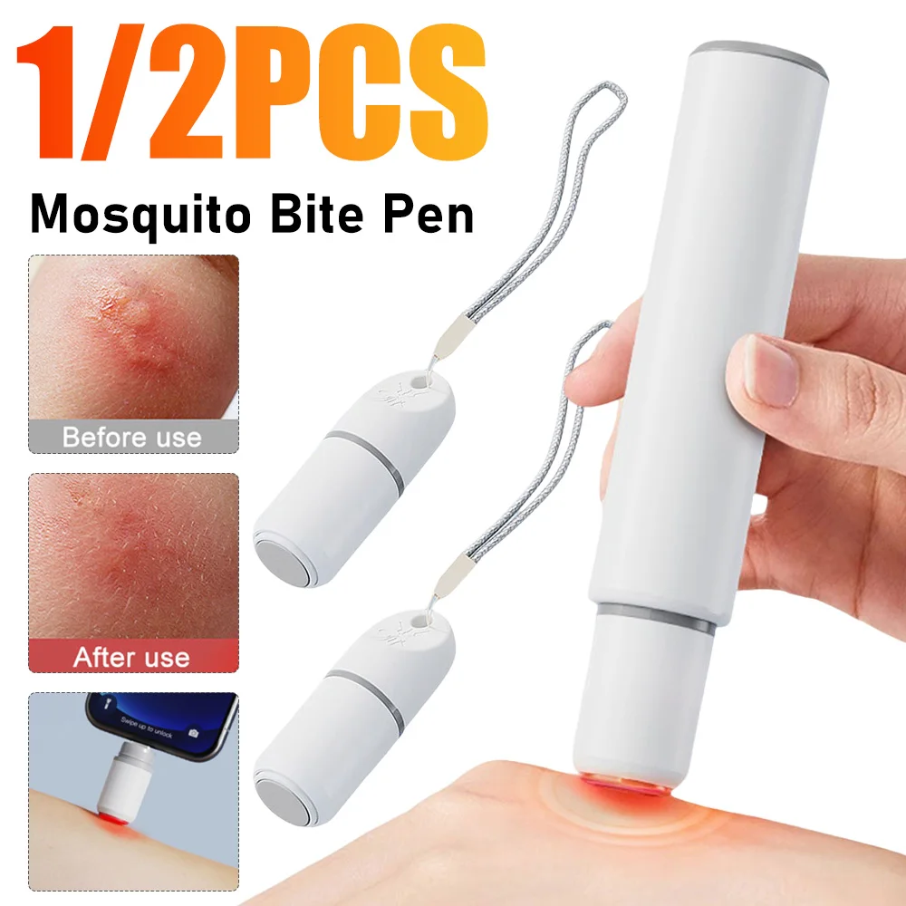 

1/2PCS Electronic Relieve Itching Pen Mosquito Bite Pen Mosquito Bite Heat Pen Potable Anti-Itch Pen for Outdoor Camping Hiking