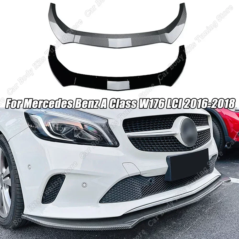 

For Mercedes Benz A Class W176 LCI 2016-2018 Front Bumper Lip Chin Guard Trim Styling Modified Body Kit Diffuser Accessories
