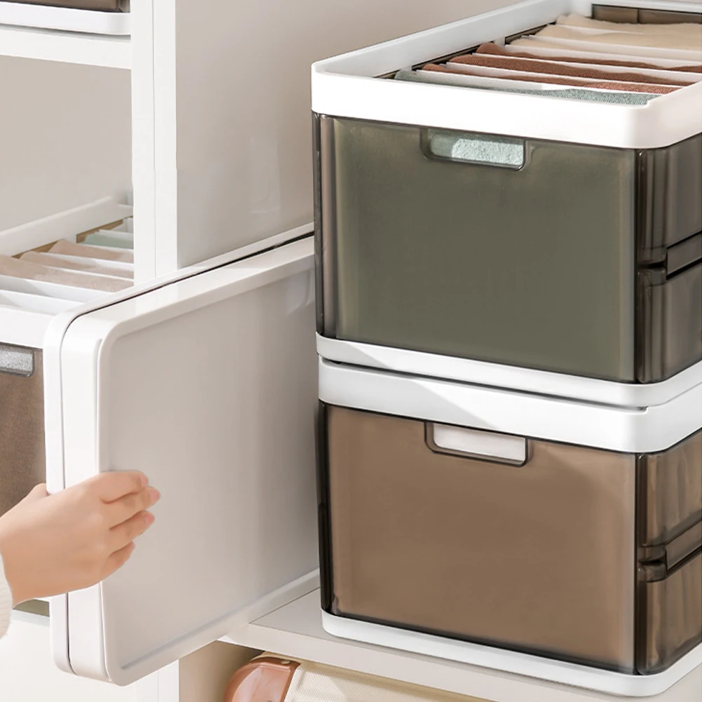 7/9 Grids Wardrobe Clothes Organizer Foldable Closet Organizers Storage Box with Lid Storage Box Removable Grids