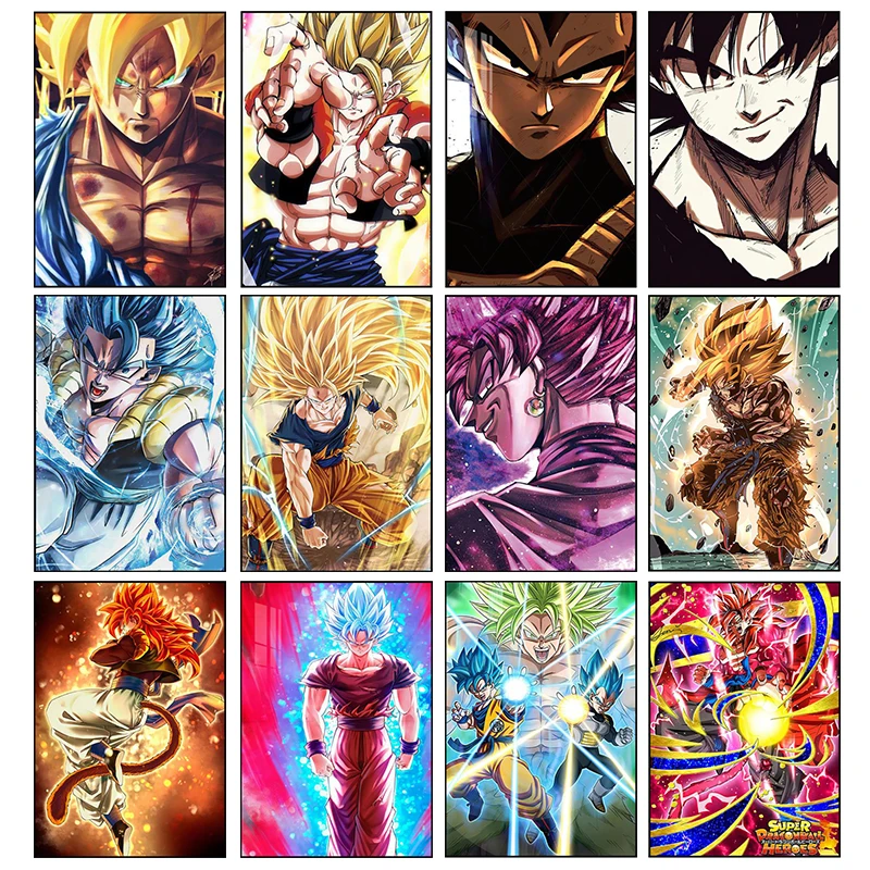 

Japanese Anime Cartoon Canvas Painting Dragon Ball Super Saiya Goku Poster Print Mural Picture Wall Art Home Decor Gifts Cuadros