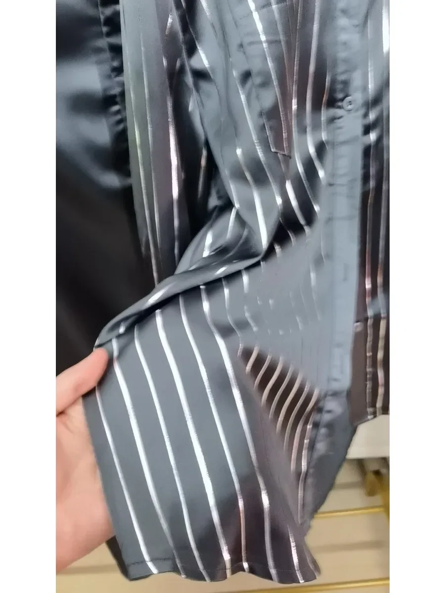 Damski dwuczęściowy zestaw muzułmański nadruk w paski koszula spódnica garnitury Casual arabski Ramadan Abaya Islam Kaftan kieszenie Jalabiya dubaj abaje