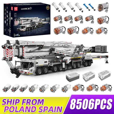 MOLD KING 17007 기술 APP 제어 Liebherr LTM 11200 크레인 빌딩 블록 세트 남성용 대형 엔지니어링 트럭