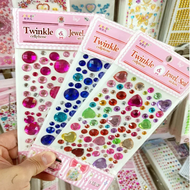 1pc 3D Diamond Nail Art Rhinestones Eyebrow Self Adhesive Jewelry Nail Sticker Craft Gems Decor Face Colorful Rhinestone Sticker