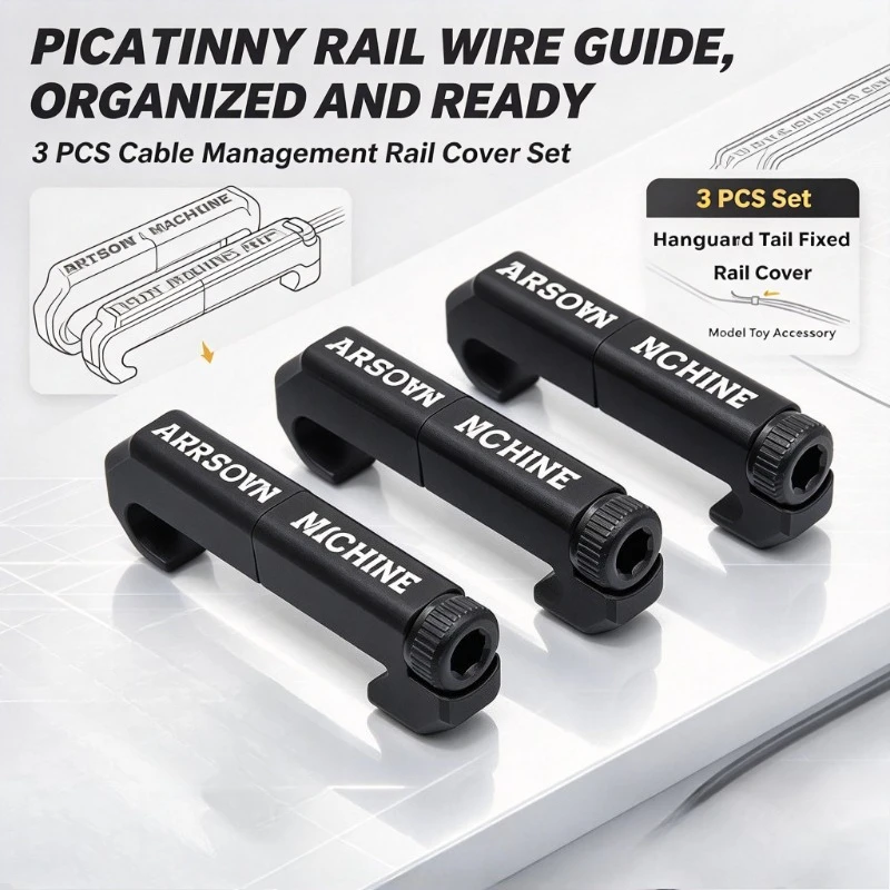 Picatinny Rail Cable Guide Kit 3/6/9PCS Wire Management Rail Cover Handguard Fixed DIY Model Neat Wiring Upgrade Accessory