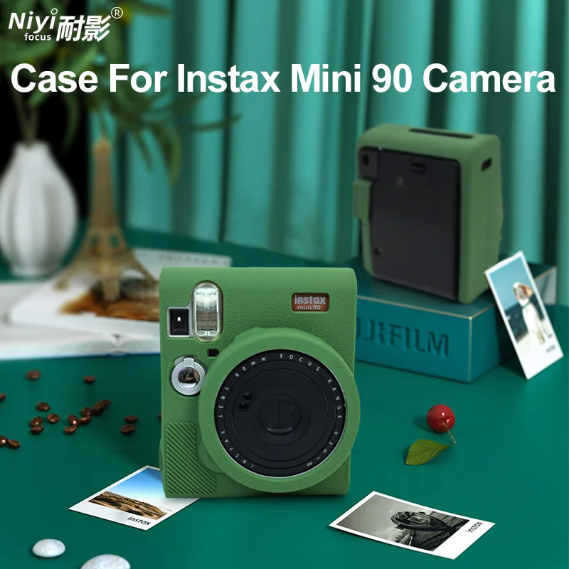 MINI 90 Camera Case Soft Silicone Case Protector Camera Bag Cover for Fujifilm Instax MINI 90 Camera Black Green White Orange