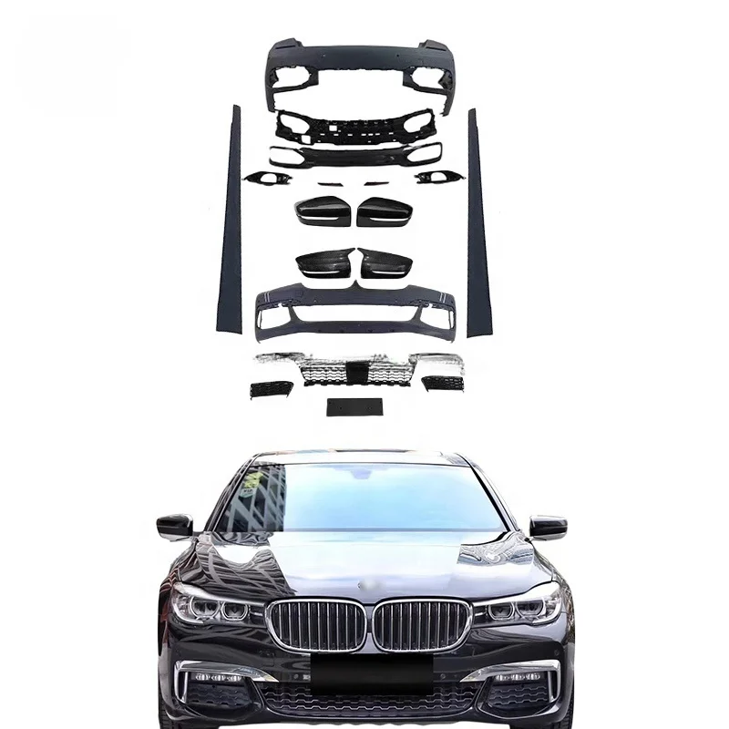 

Auto front bumper grills for BMW 7 series pre G11 G12 2016 facelift M760 body kit side skirt rear lip diffuser