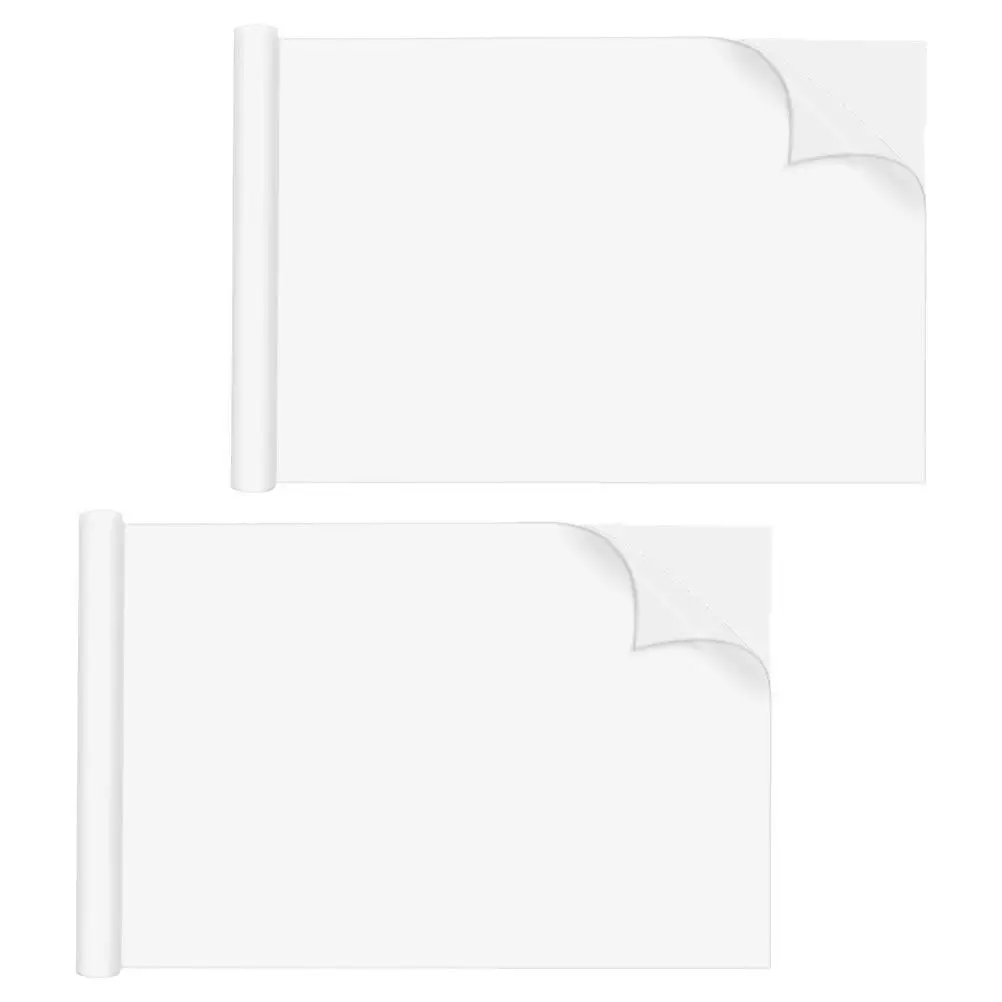 

2 Rolls Static Cling Whiteboard Sticker Roll Electrostatic Adhesion Dry Erase Board for Walls Fridge Whiteboard