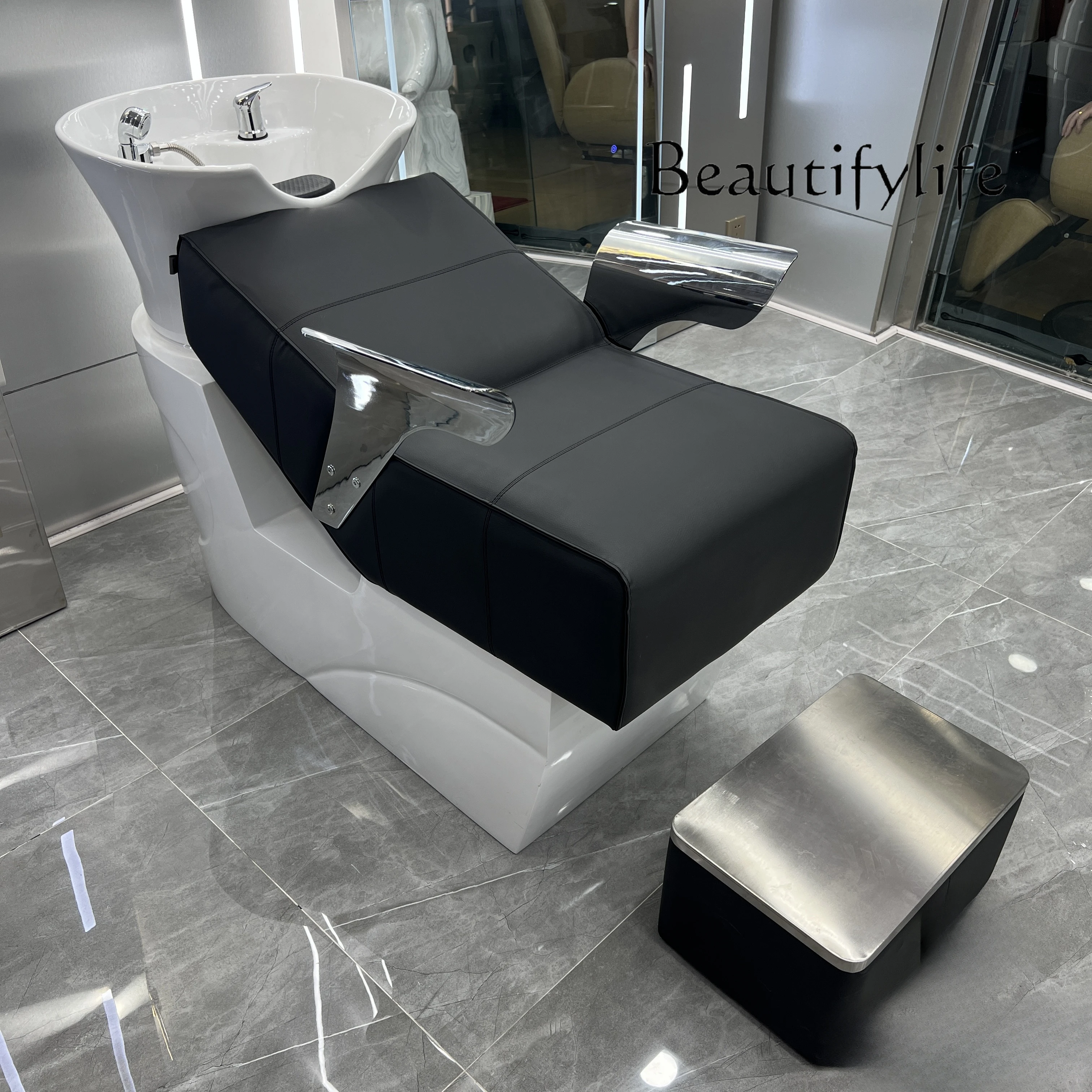 Internet Celebrity Trendy Shop High-End Barber Shop Shampoo Chair for Hair Salon Half-Lying High-End Salon Flushing Bed