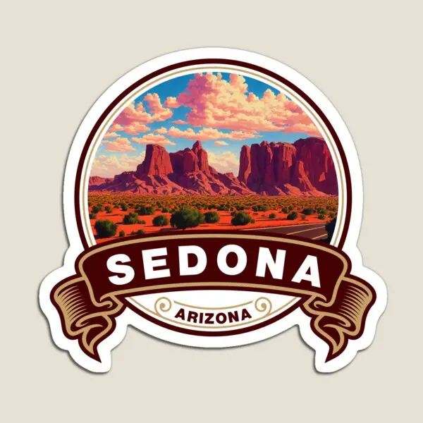 Sedona Arizona Colorful Travel Badge Magnet Baby Home Toy Children Stickers Refrigerator Magnetic Holder Kids Funny Colorful