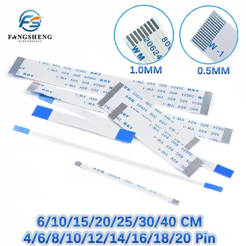 10PCS FFC FPC Flat flexible cable A/B Type AWM 20624 80C 60V VW-1 FFC-0.5MM 1.0MM 4/5/6/8/10/12/14/16/18/20/24/26/30 Pin 6-60CM