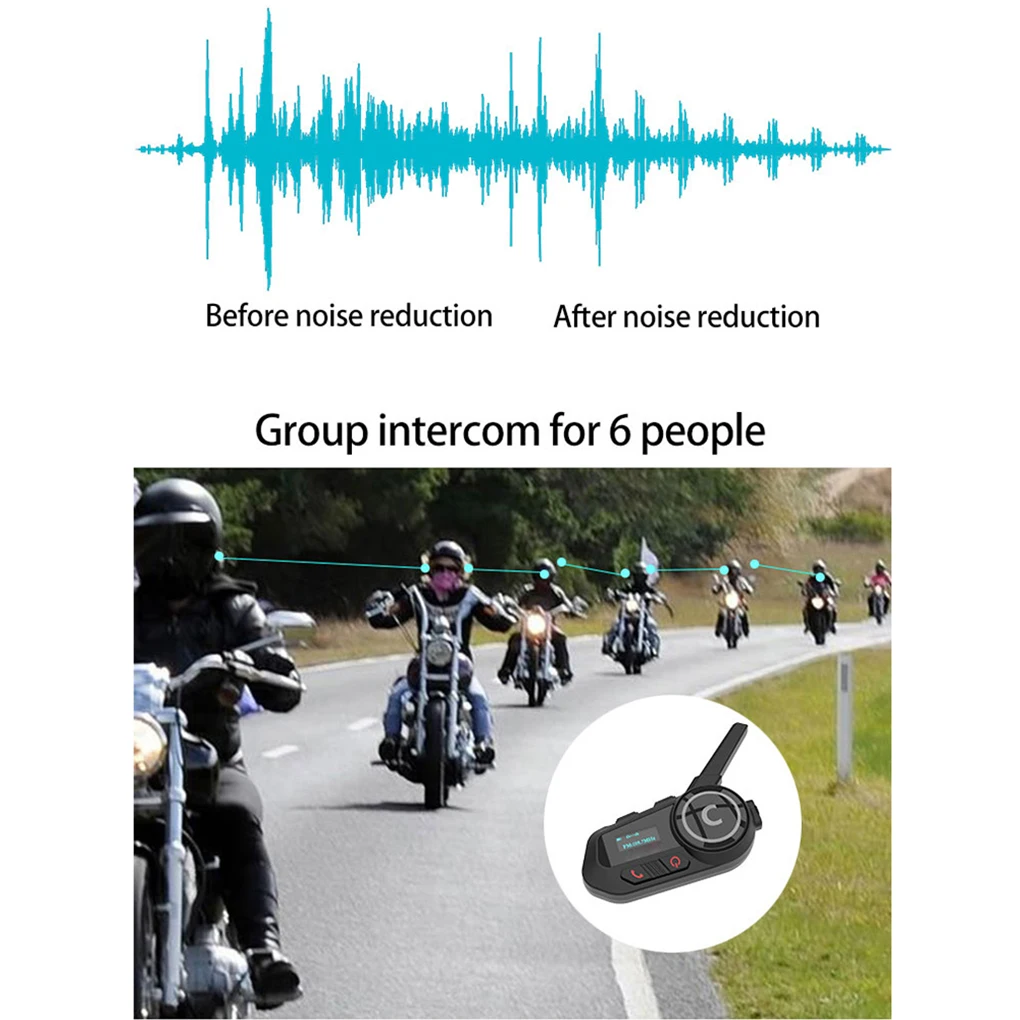 Motorcycle Bluetooth Headset 5.1BT Motorcycle -lmet Headphones Hel-met Headphones Durable Easy view 2