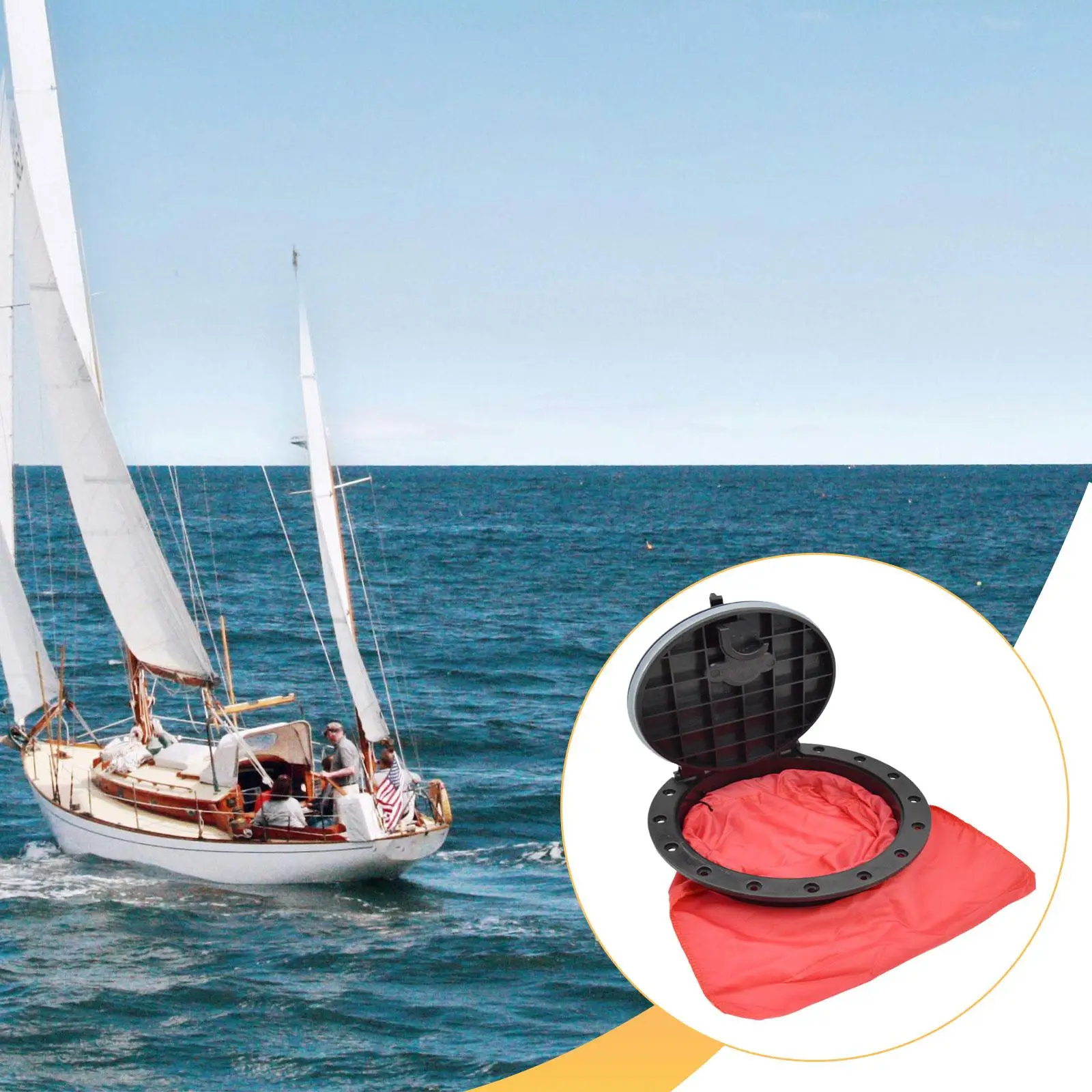 

8'' Kayak Hatch Cover, Replace Parts, Easy to Install, Portable, Deck Hatch, Deck Plate Kit, with Bag, for Kayak