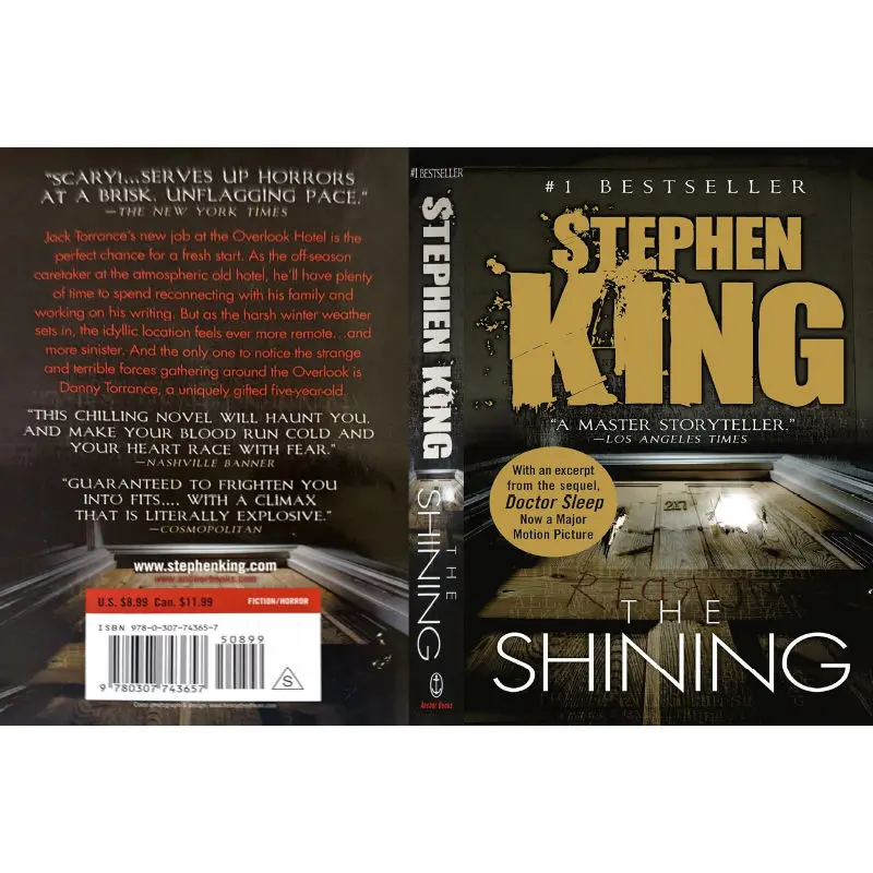 The Shining Stephen King, nettoyage le plus vendu en anglais, romans d'horreur, romans anglais, 1-2 volumes