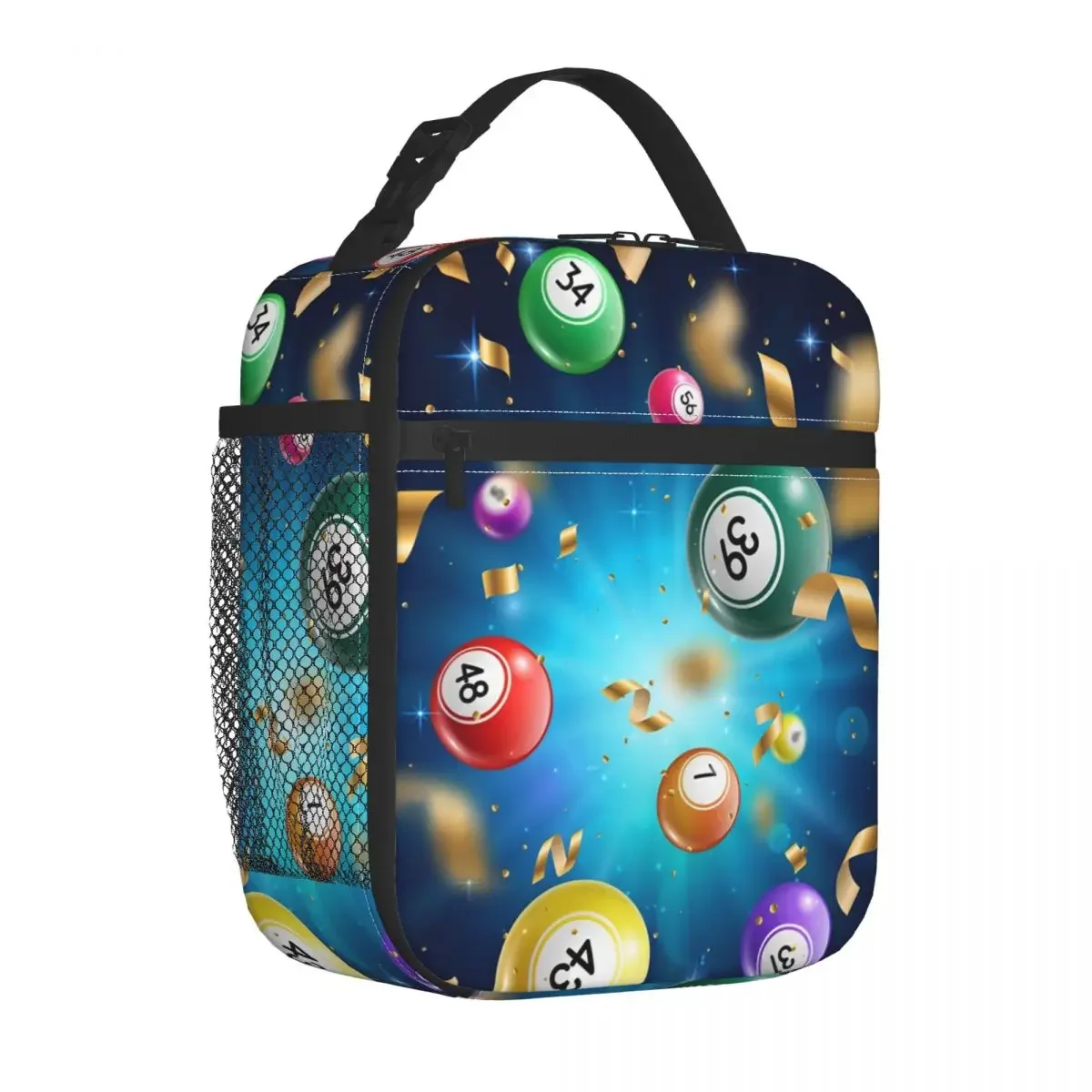 

Bingo Balls Game Insulated Lunch Bag Cooler Bag Meal Container Leakproof Tote Lunch Box Food Handbags College Outdoor