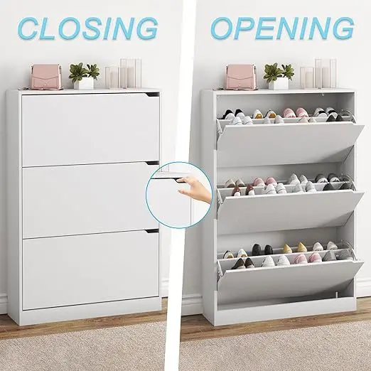Cross-border hot sale hidden flip drawer shoe cabinet freestanding home entryway corridor shoe rack multi-functional storage