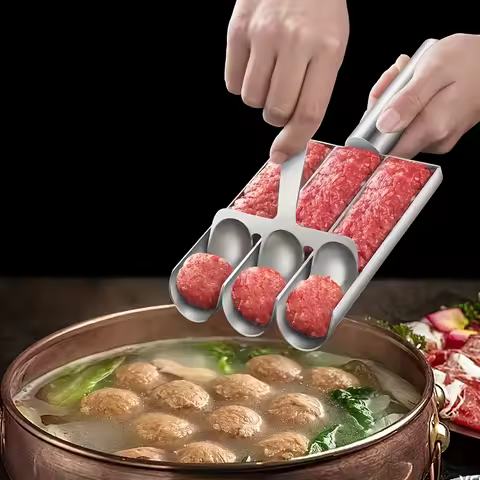 Stainless Steel Meatball Maker，Non-Stick &amp; Easy Clean. Manual Tool，Perfect for RV Kitchen. Food-Grade Safe.