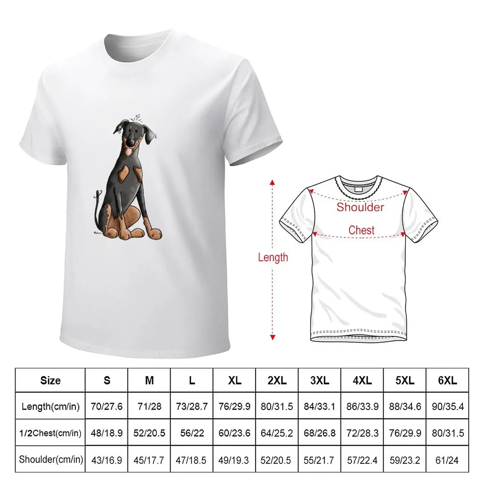 Happy Doberman Pinscher Cartoon - Dog - Dogs - Gift T-Shirt shirts graphic Blouse T-shirts for men cotton